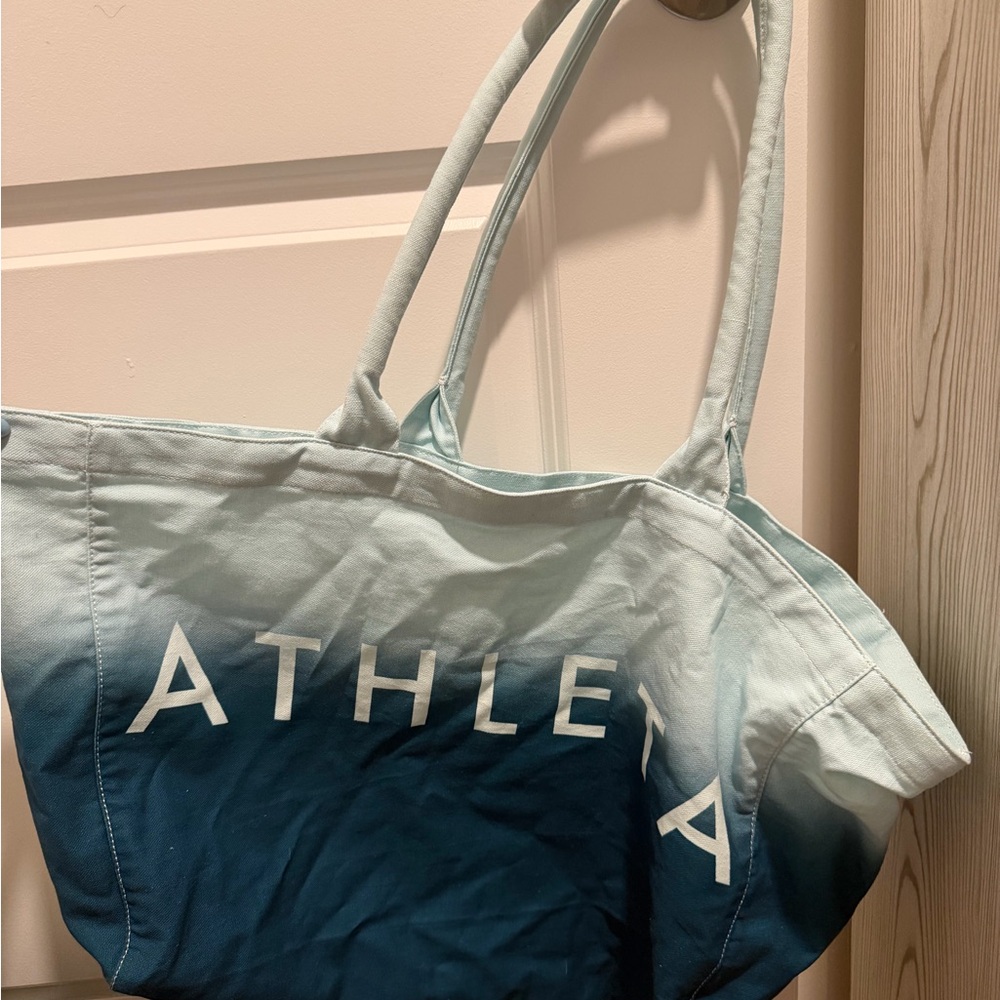 Athleta Ombre Light Blue to Deep Blue Canvas Tote